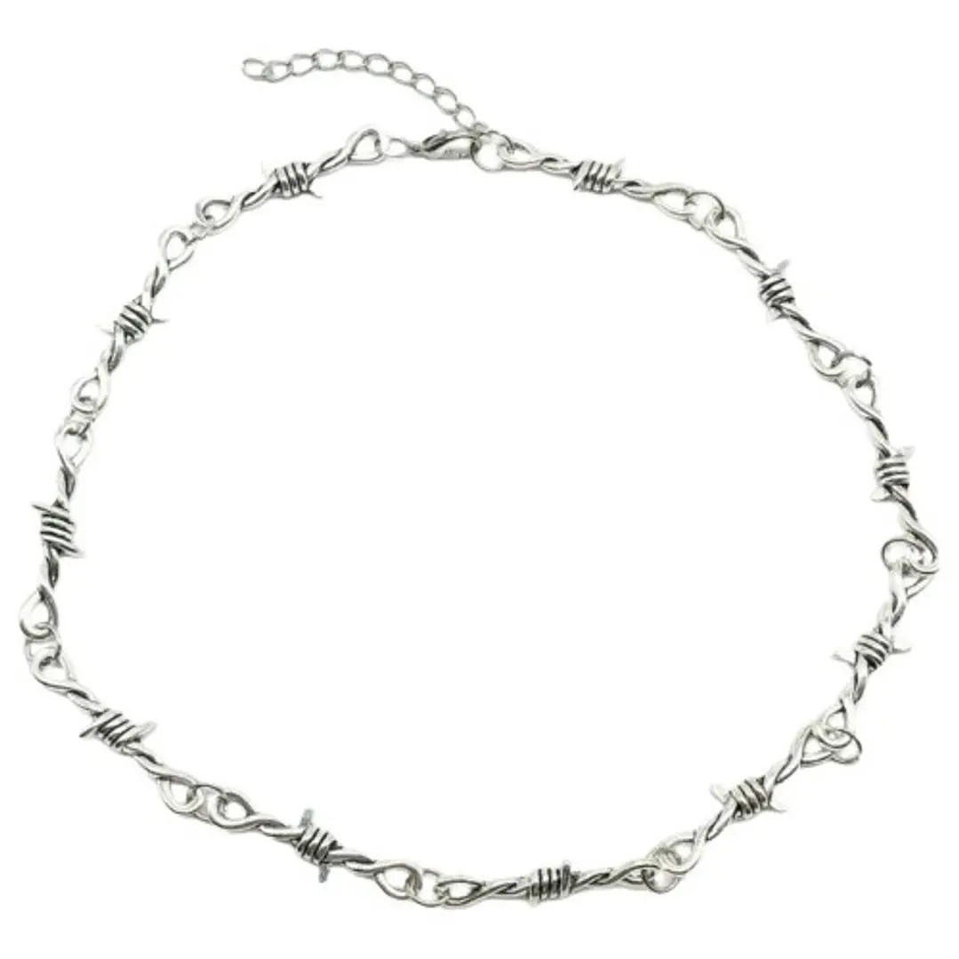 Collar Alambre De Púas, Acero Inoxidable, Unisex  1