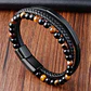 Pulsera Cuero Multicapa, Piedras Naturales, Cierre Magnético - Miniatura 5