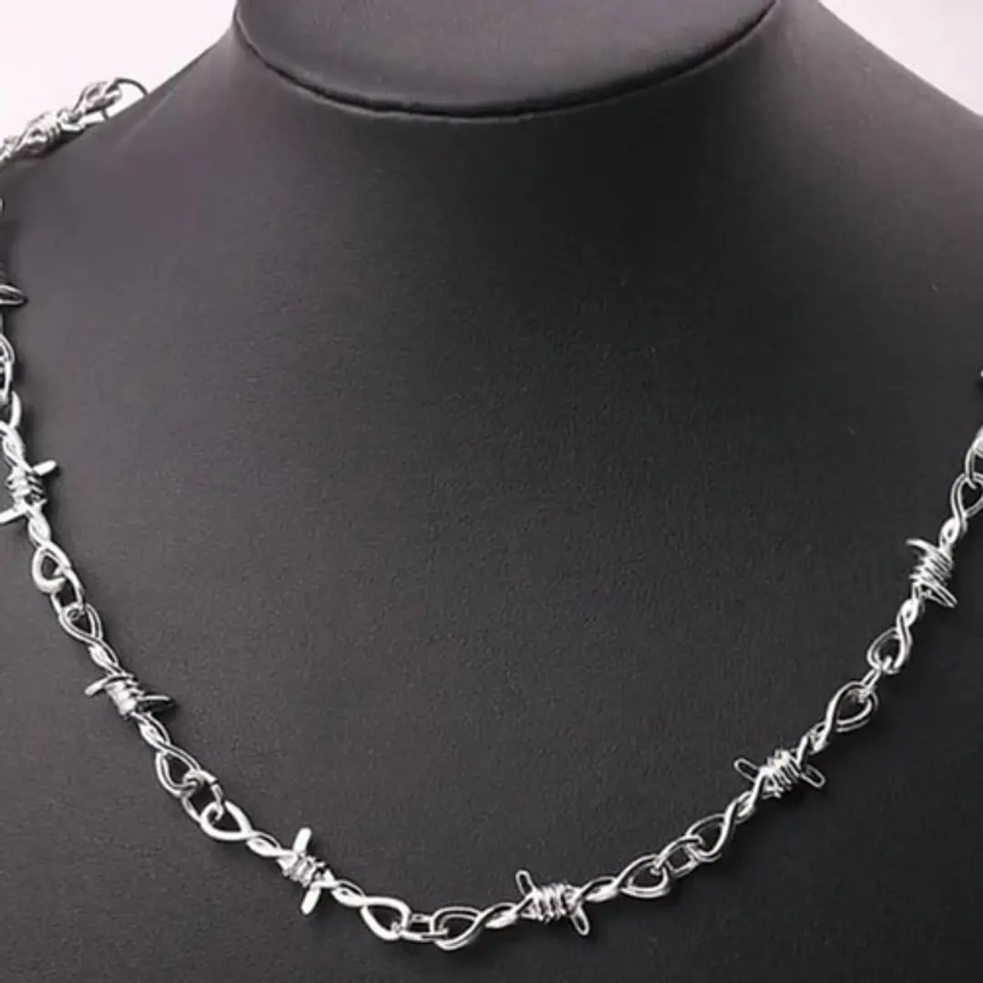 Collar Alambre De Púas, Acero Inoxidable, Unisex  5