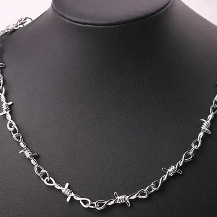 Collar Alambre De Púas, Acero Inoxidable, Unisex  5