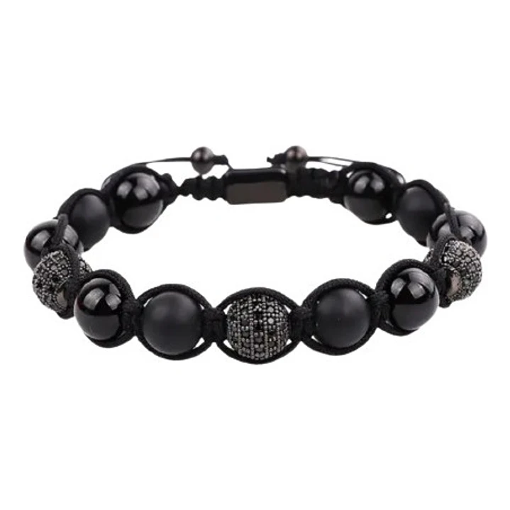 Pulsera Piedras Naturales, Ónix Y Micro-zircones, Ajustable 1