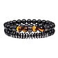 Conjunto Pulseras Ónix, Hematita, Ojo Tigre, Micro-zircones - Miniatura 1