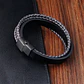 Pulsera Cuero Bicolor Bangladesh, Cierre Magnético, Hombre - Miniatura 4