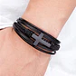 Pulsera Cuero Classic Cross, Cierre Magnético, Hombre - Miniatura 2