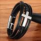 Pulsera Cuero Classic Cross, Cierre Magnético, Hombre - Miniatura 5