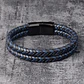 Pulsera Cuero Black Blue Braid, Cierre Magnético, Hombre - Miniatura 3