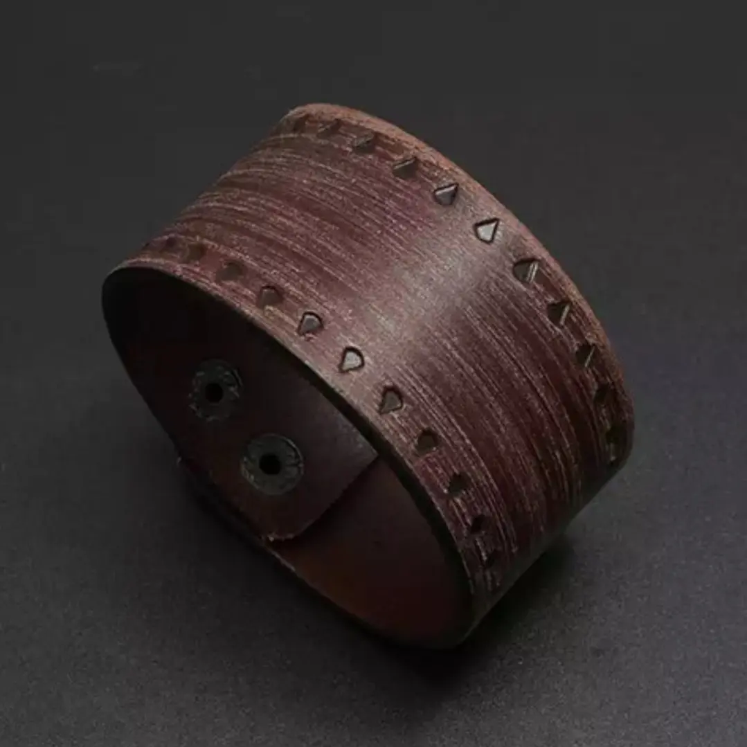Brazalete Café Modelo Marbled, Con Broche Ajustable, Hombre 2