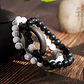 Conjunto Pulseras Pareja, Ónix Opaco Y Howlita, Ajustable - Miniatura 3