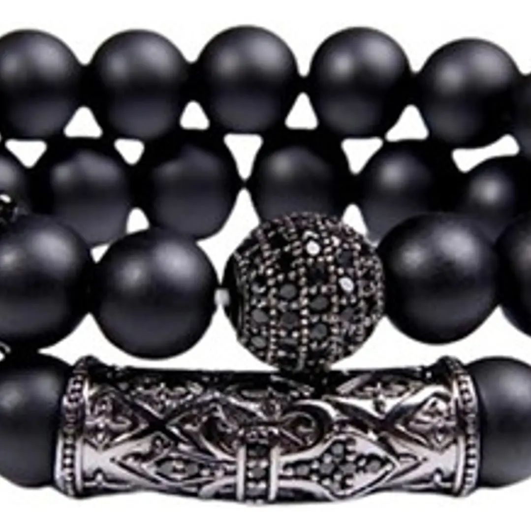 Conjunto Pulseras Piedras Naturales Crowns, Hombre 1