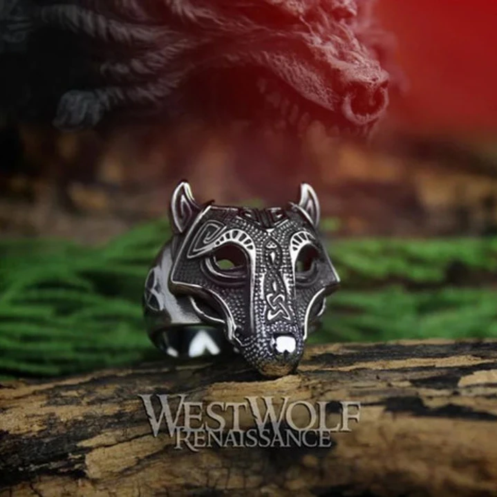Anillo Vikingo Nordic Fenrir, Acero Inoxidable, Hombre 3