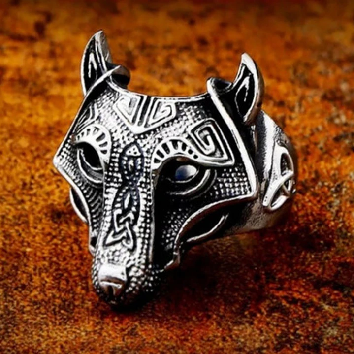 Anillo Vikingo Nordic Fenrir, Acero Inoxidable, Hombre 4