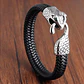 Pulsera Cuero Y Acero Inoxidable, Snake, Hombre - Miniatura 2