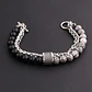 Pulsera Piedras Naturales, Ónix Opaco, Jaspe Gris Y Acero  - Miniatura 2