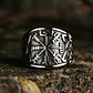 Anillo Acero Inoxidable Vikingo Con Runa Vegvísir, Hombre - Miniatura 2