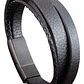 Pulsera Cuero Black Strips, Cierre Magnético, Hombre - Miniatura 1