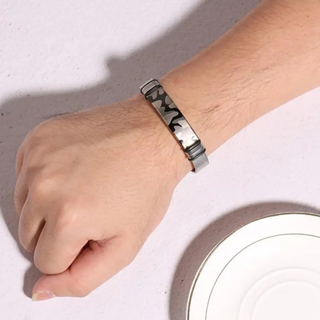 Pulsera Acero Modelo Military, Hebilla Ajustable, Hombre 3