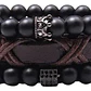 Conjunto Pulseras Piedras Ónix Y Cuero Vegano Modelo Sevilla - Miniatura 1