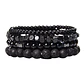 Conjunto Pulseras Piedras Naturales Y Madera Full Black - Miniatura 1