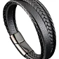 Pulsera Cuero Black Braid, Cierre Magnético, Hombre - Miniatura 1