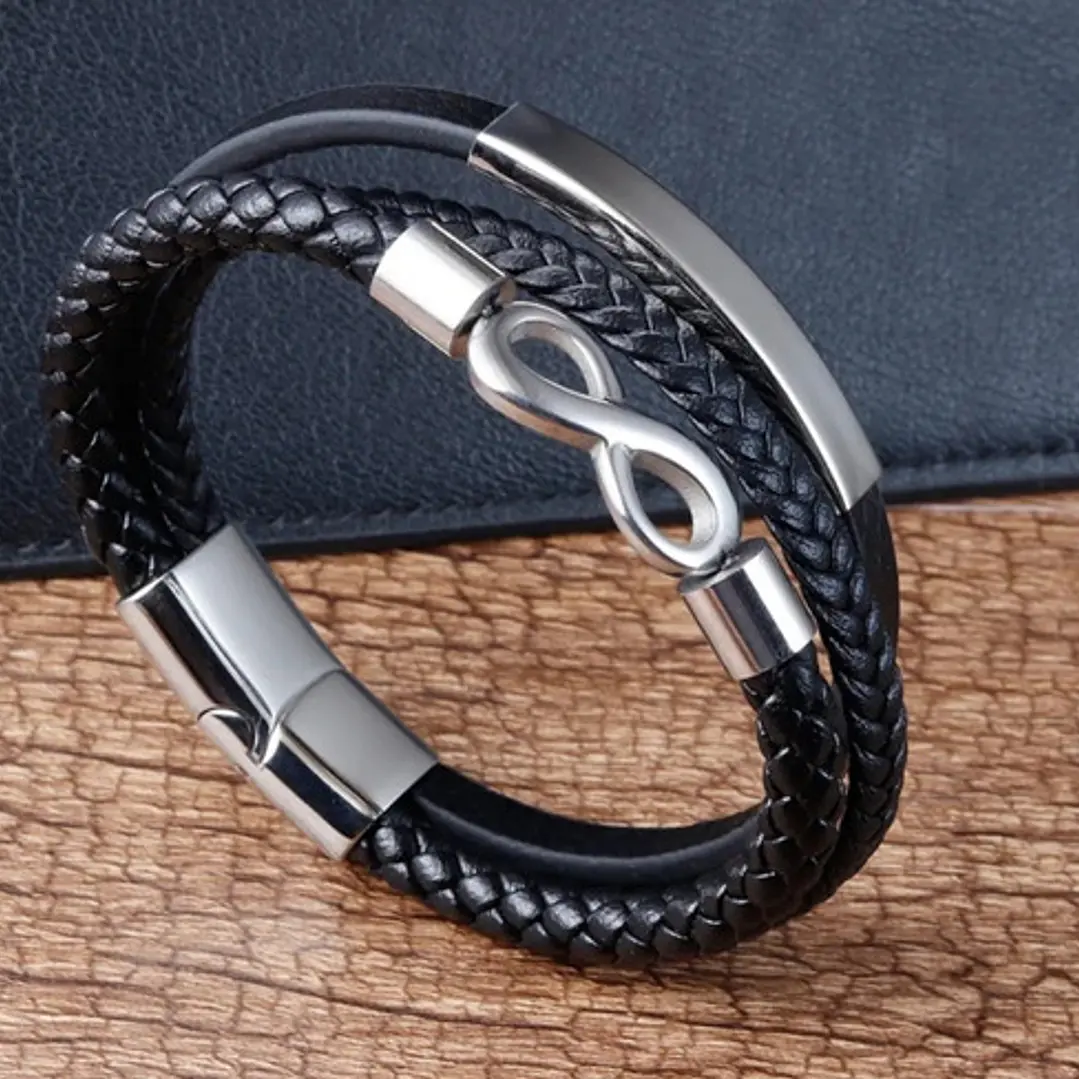 Pulsera Cuero Infinite, Cierre Magnético, Hombre 2