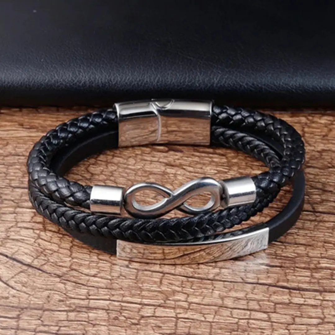Pulsera Cuero Infinite, Cierre Magnético, Hombre 3
