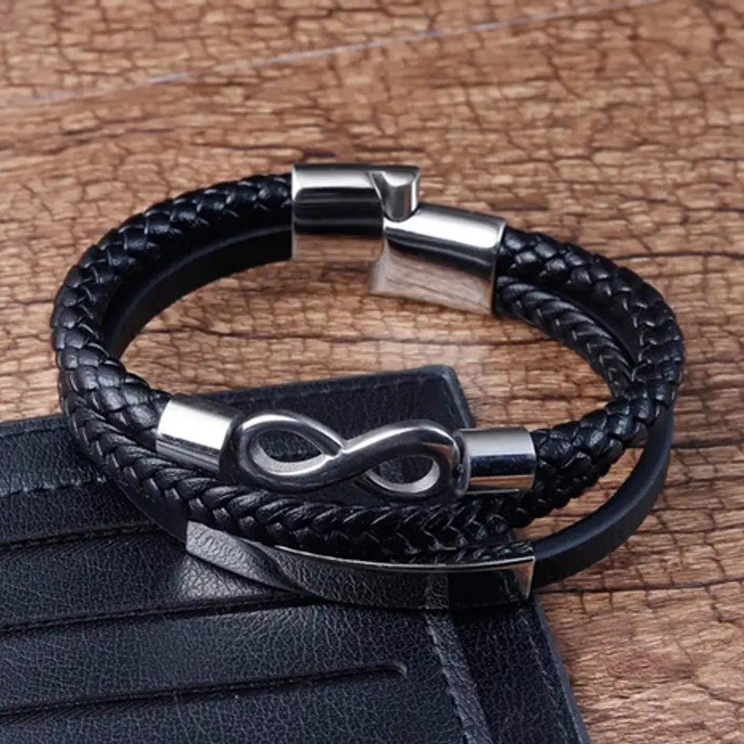 Pulsera Cuero Infinite, Cierre Magnético, Hombre 4