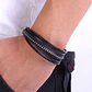 Pulsera Cuero Y Tachas, Cierre Magnético, Hombre - Miniatura 3