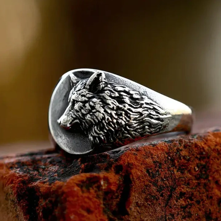 Anillo Vikingo Lobo Nórdico, Acero Inoxidable, Hombre 5
