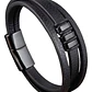 Pulsera Cuero Black Squares, Cierre Magnético, Hombre - Miniatura 1