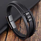 Pulsera Cuero Black Squares, Cierre Magnético, Hombre - Miniatura 2