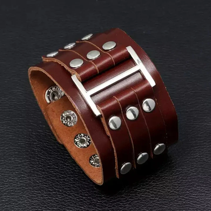 Brazalete Cuero Con Tachas, Modelo Madrid, Unisex 6