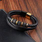 Pulsera Cuero Black And Gold, Cierre Magnético, Hombre - Miniatura 4