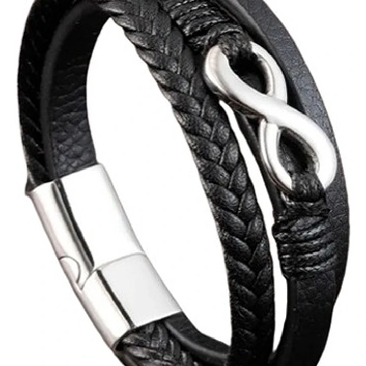 Pulsera Cuero Classic Infinite, Cierre Magnético, Hombre 1