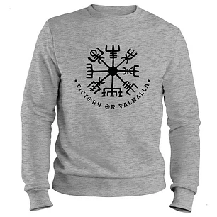Polerón Vikingo Runa Vegvísir, Estilo Polo Gris, Hombre