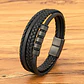 Pulsera Cuero Black, Modelo Lúxor, Cierre Magnético, Hombre - Miniatura 2