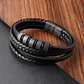 Pulsera Cuero Black, Modelo Lúxor, Cierre Magnético, Hombre - Miniatura 3