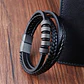 Pulsera Cuero Black, Modelo Lúxor, Cierre Magnético, Hombre - Miniatura 4