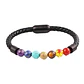 Pulsera Cuero Siete Chakras, Cierre Magnético, Hombre - Miniatura 1