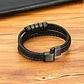 Pulsera Cuero Black, Modelo Lúxor, Cierre Magnético, Hombre - Miniatura 6