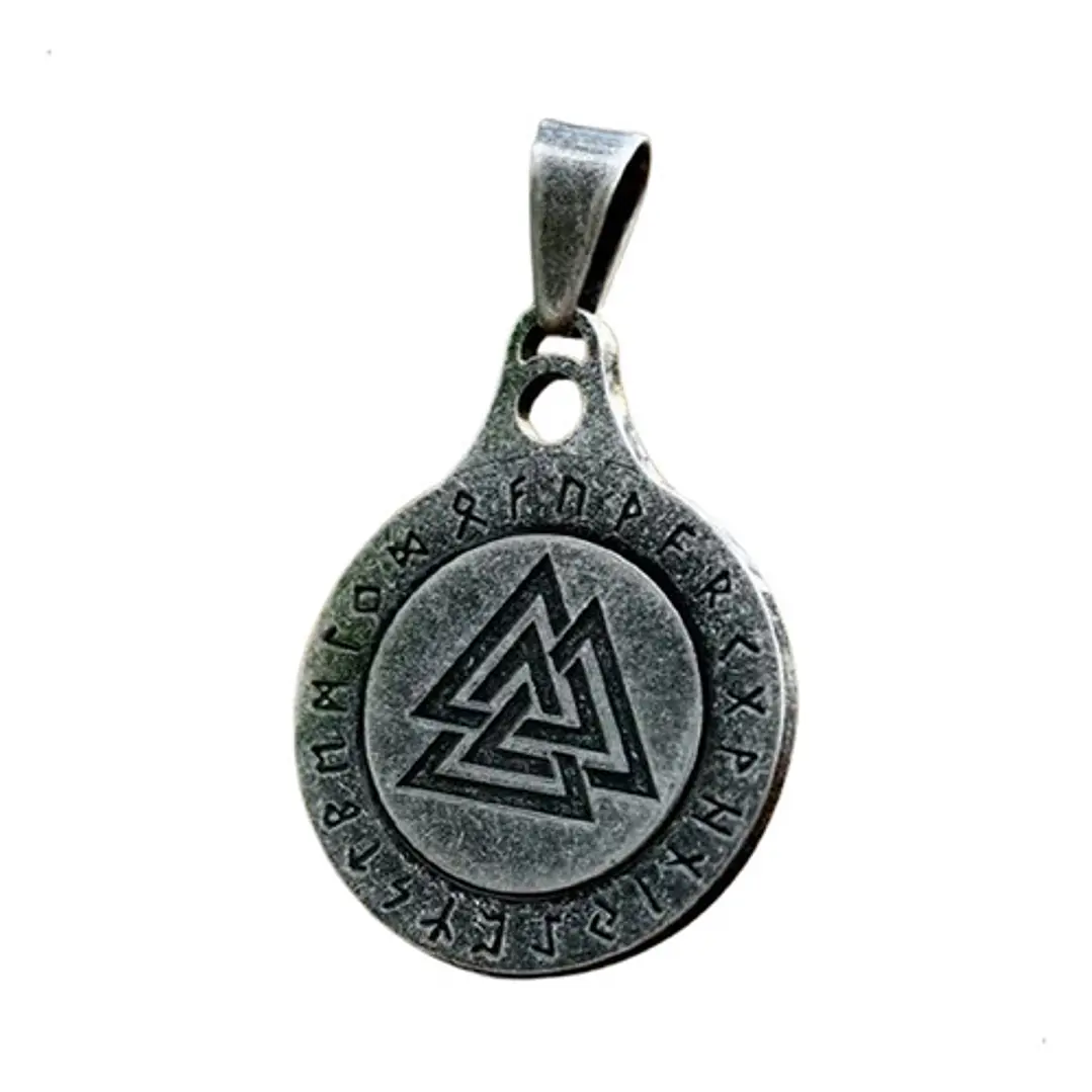 Collar Vikingo Valknut Spinner Giratorio, Acero Inoxidable 1