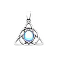 Collar Triqueta Celta Piedra Tornasol, Acero Inoxidable - Miniatura 1
