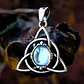 Collar Triqueta Celta Piedra Tornasol, Acero Inoxidable - Miniatura 3