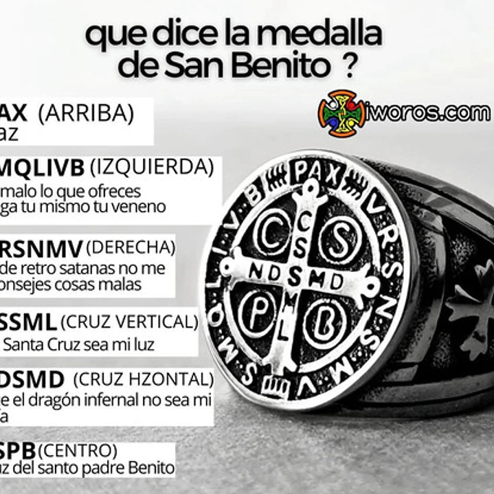 Anillo Medalla De San Benito, Acero Inoxidable, Hombre 6