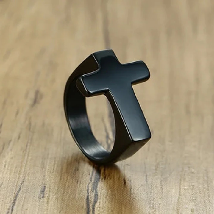 Anillo Black Cross, Acero Inoxidable, Hombre 2