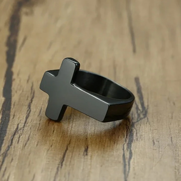 Anillo Black Cross, Acero Inoxidable, Hombre 3
