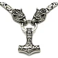 Collar Vikingo Martillo Thor Y Lobos, Acero Inox. + Bolsita - Miniatura 2