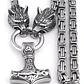 Collar Vikingo Martillo Thor Y Lobos, Acero Inox. + Bolsita - Miniatura 3