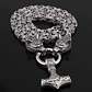 Collar Vikingo Martillo Thor Y Lobos, Acero Inox. + Bolsita - Miniatura 4