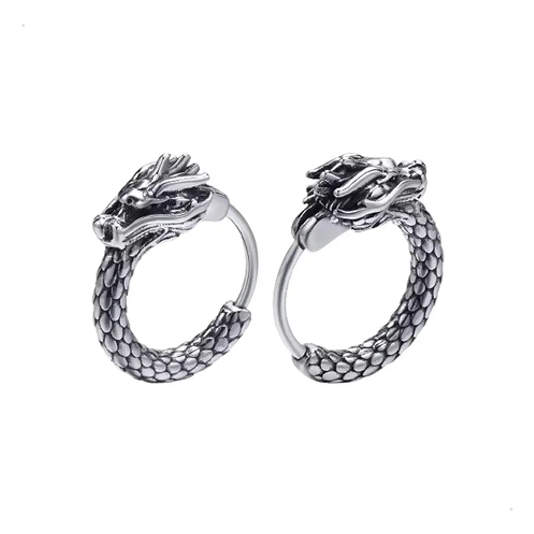 Aros Piercing Punk Dragón, Acero Inoxidable, Hombre-mujer 1