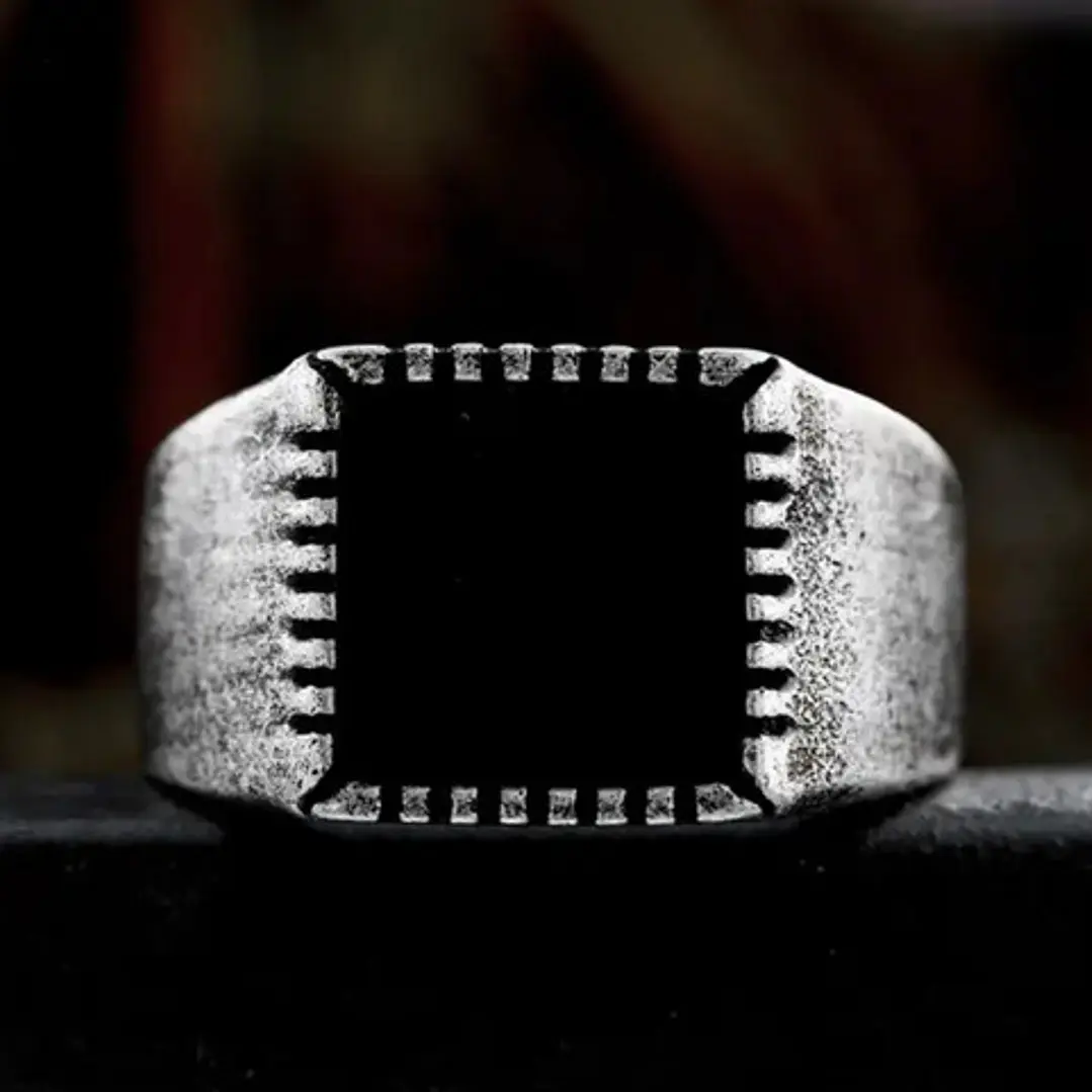 Anillo Vintage And Black, Acero Inoxidable, Hombre 5